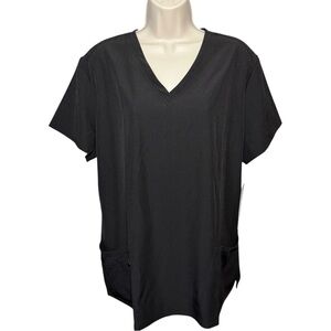 GT Performance Women's 4 Pocket V-Neck Scrub Top Black Size XL